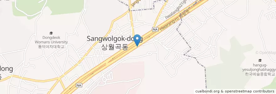 Mapa de ubicacion de 상월곡동문고 en 대한민국, 서울, 성북구, 월곡2동.