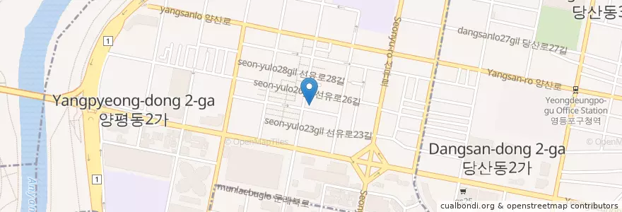 Mapa de ubicacion de 양평1동 새마을 문고 en Südkorea, Seoul, 영등포구, 양평동, 양평1동.
