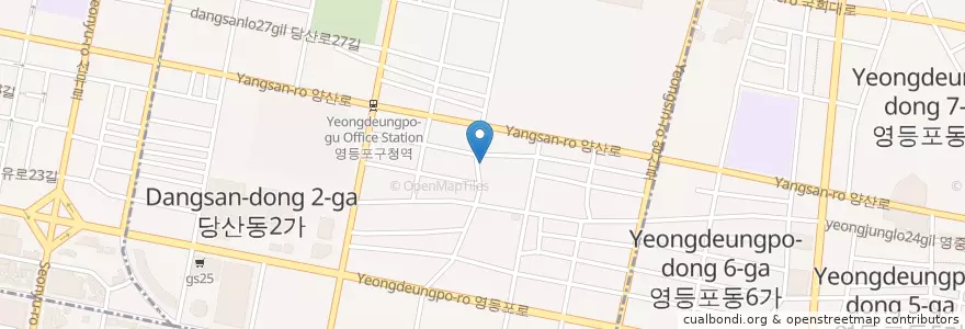Mapa de ubicacion de Dangsan 1 Dong Sae Village Library en South Korea, Seoul, Yeongdeungpo-Gu, Dangsan 1(Il)-Dong.