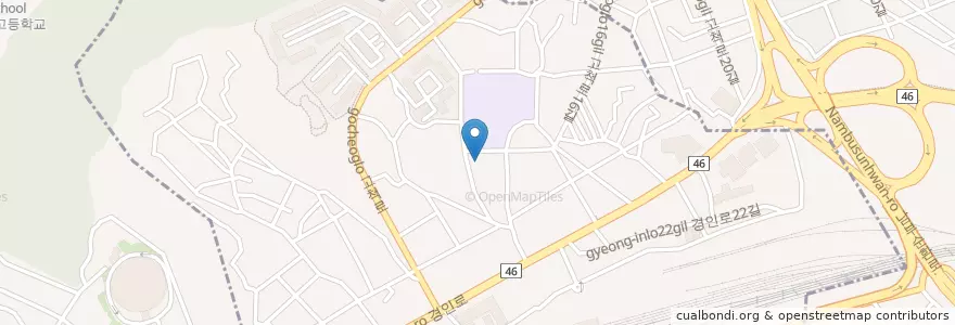 Mapa de ubicacion de 오류도서관 en 대한민국, 서울, 구로구, 오류1동.