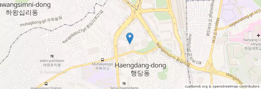 Mapa de ubicacion de 성동구립도서관 en 대한민국, 서울, 성동구, 행당1동.
