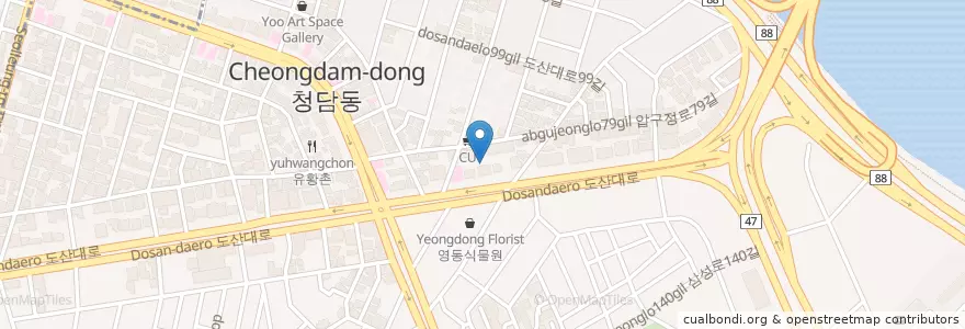 Mapa de ubicacion de 강남구청담도서관 en Corea Del Sur, Seúl, 강남구, 청담동.