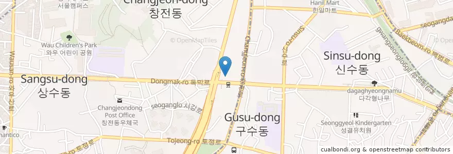 Mapa de ubicacion de 마포구립서강도서관 en Güney Kore, Seul, 마포구.