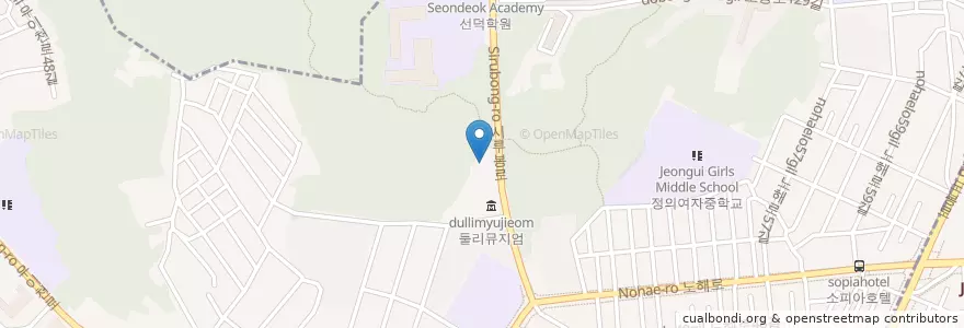 Mapa de ubicacion de 서울특별시립도봉도서관 en Республика Корея, Сеул, 도봉구, 쌍문1동.