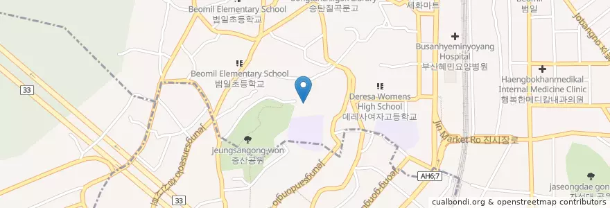 Mapa de ubicacion de 부산광역시동구도서관 en Coreia Do Sul, Busan, 동구, 범일동.