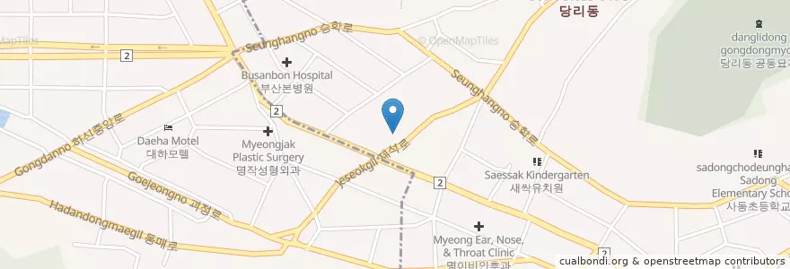 Mapa de ubicacion de 성신열린문고 en Республика Корея, Пусан, 사하구, 당리동.