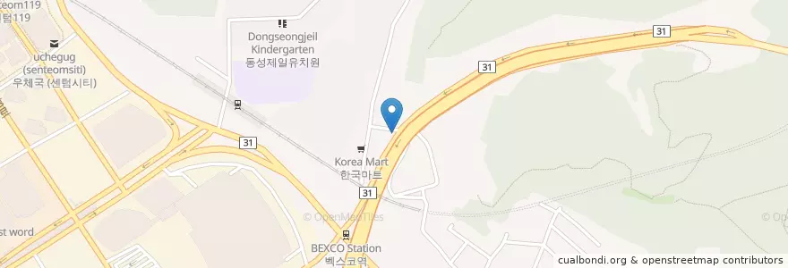 Mapa de ubicacion de 우2동새마을문고 en Coreia Do Sul, Busan, 해운대구, 우동.