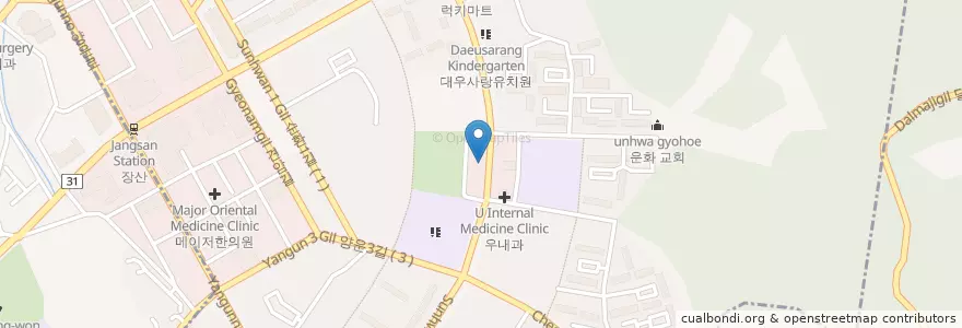 Mapa de ubicacion de 좌2동새마을문고 en Республика Корея, Пусан, 해운대구, 좌동.