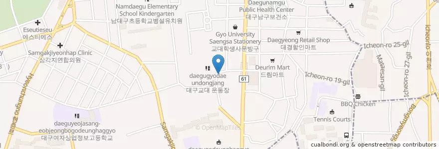 Mapa de ubicacion de 대구교육대학교 교육박물관 en Güney Kore, Daegu, 남구, 대명동.