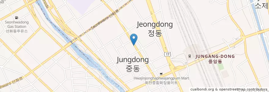 Mapa de ubicacion de 대전점자도서관 en 대한민국, 대전, 동구, 중앙동.
