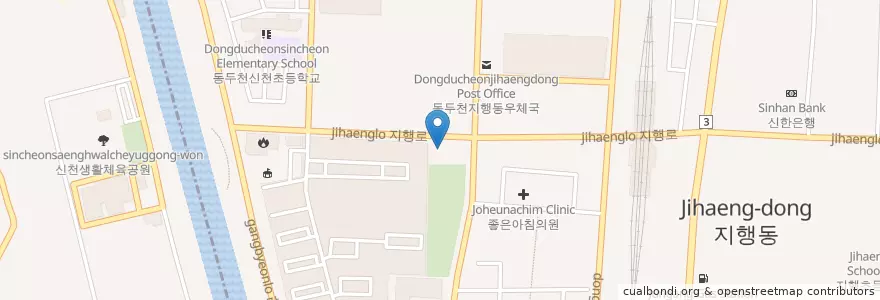 Mapa de ubicacion de 동두천꿈나무정보도서관 en 대한민국, 경기도, 동두천시.