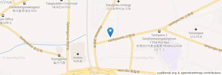 Mapa de ubicacion de 새하늘작은도서관 en Südkorea, Gyeonggi-Do, 고양시, 일산서구.