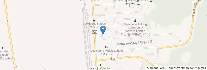 Mapa de ubicacion de 양주군립도서관 en کره جنوبی, گیونگی-دو, 양주시.