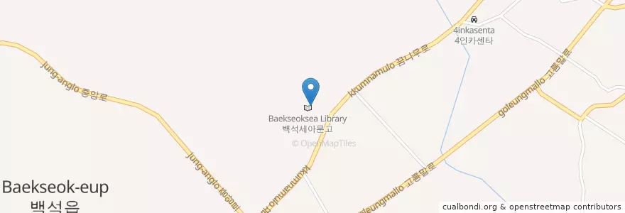 Mapa de ubicacion de 세아새마을문고 en Республика Корея, Кёнгидо, 양주시, 백석읍.