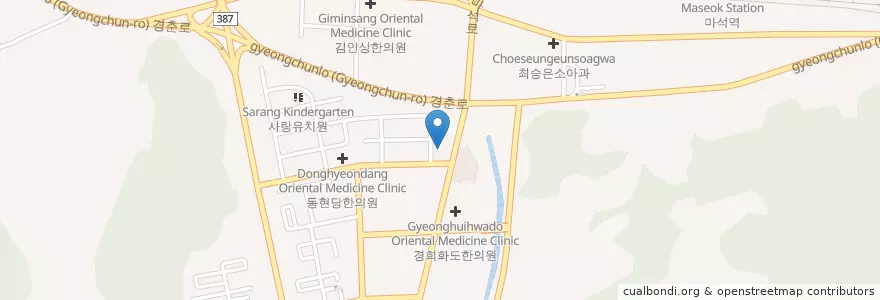 Mapa de ubicacion de 남양주시화도도서관 en 대한민국, 경기도, 남양주.