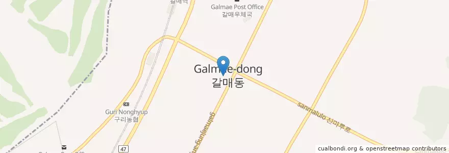 Mapa de ubicacion de Galmaedongsae Village Library;Galmaedong Community Service Center en South Korea, Gyeonggi-Do, Guri-Si.