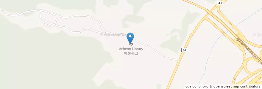 Mapa de ubicacion de 아천문고 en Korea Selatan, Gyeonggi, 구리시.