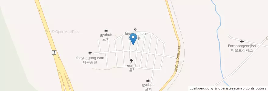 Mapa de ubicacion de 꿈앤들작은도서관 en Corée Du Sud, Gyeongsang Du Nord, 김천시.