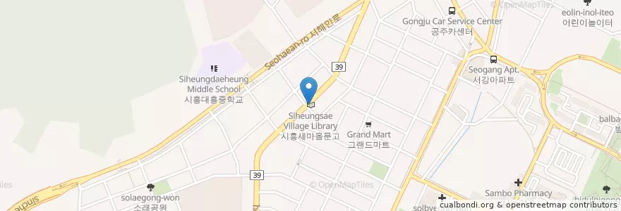 Mapa de ubicacion de 시흥새마을문고 en 대한민국, 경기도, 시흥시.