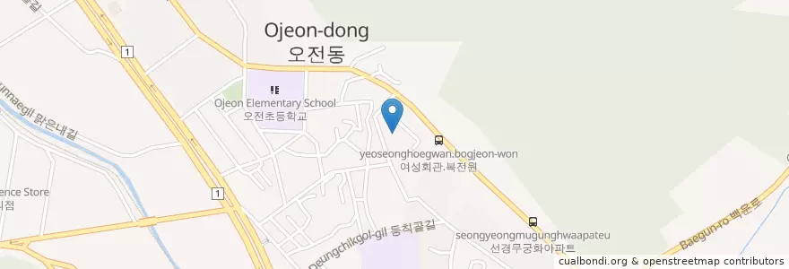 Mapa de ubicacion de 모란문고 en Corea Del Sud, Gyeonggi, 의왕시, 오전동.