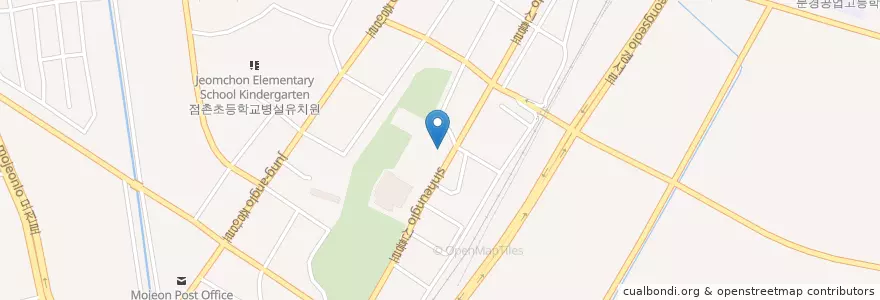 Mapa de ubicacion de 문경시립중앙도서관 en 대한민국, 경상북도, 문경시.