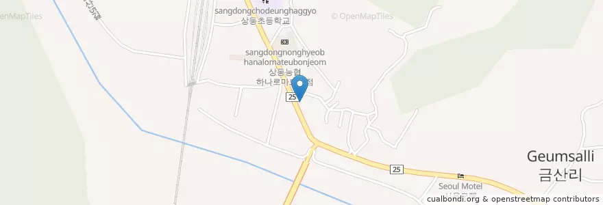 Mapa de ubicacion de 상동면새마을문고 en Республика Корея, Кёнсан-Намдо, 밀양시.