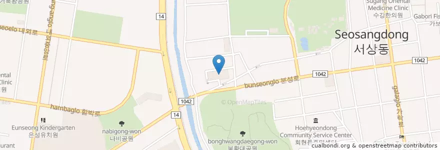 Mapa de ubicacion de 김해도서관 en 대한민국, 경상남도, 김해시.