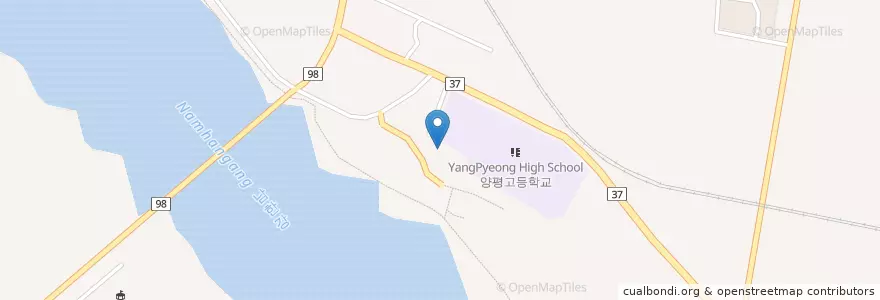 Mapa de ubicacion de 양평군립도서관 en 대한민국, 경기도, 양평군.