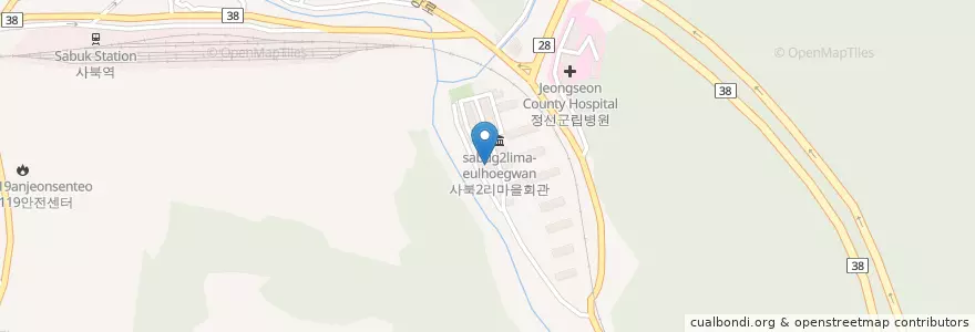 Mapa de ubicacion de 사북도서관 en كوريا الجنوبية, 강원도, 정선군.