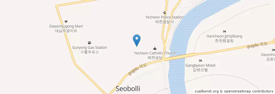 Mapa de ubicacion de 예천군새마을도서관 en 대한민국, 경상북도, 예천군.