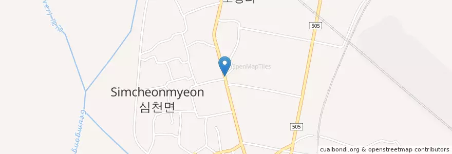 Mapa de ubicacion de 초강문고 en Korea Selatan, 충청북도, 영동군.