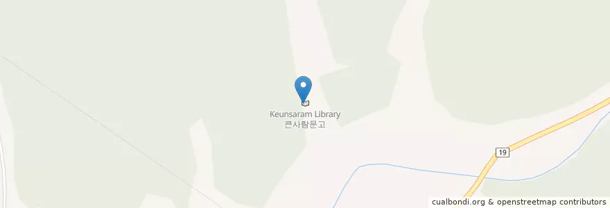 Mapa de ubicacion de Keunsaram Library en South Korea, Chungcheongbuk-Do, Yeongdong-Gun.
