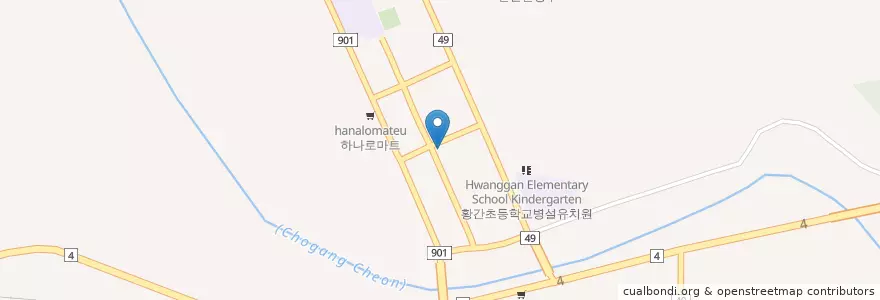 Mapa de ubicacion de 청소년공부방문고 en Südkorea, Chungcheongbuk-Do, 영동군.
