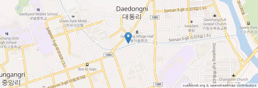Mapa de ubicacion de 내일의소망문고 en Corea Del Sur, Gyeongsang Del Sur, 거창군.