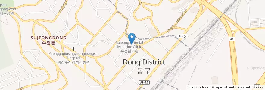Mapa de ubicacion de 삼구유통광장마트;대성당 en 韩国/南韓, 釜山, 東區, 수정동.
