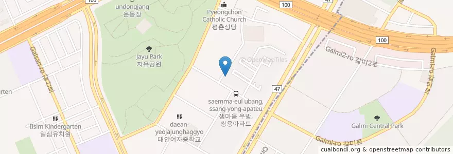 Mapa de ubicacion de Saem Village Mart en South Korea, Gyeonggi-Do, Anyang-Si, 동안구.