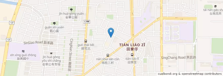 Mapa de ubicacion de 冷家麵店 en 타이완, 타이난 시, 난구.