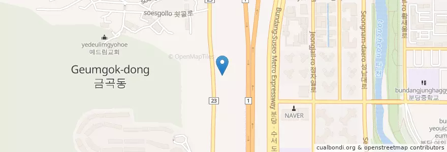 Mapa de ubicacion de 클레이아크 김해미술관 en Südkorea, Gyeonggi-Do, 분당구.