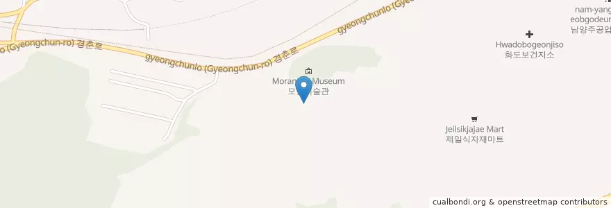 Mapa de ubicacion de 모란미술관 en Güney Kore, 경기도, 남양주.