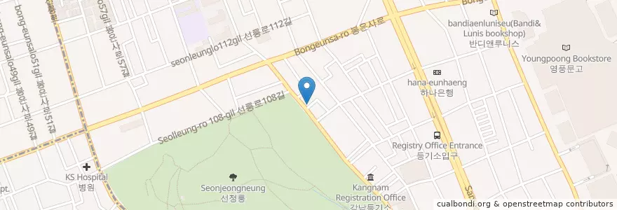 Mapa de ubicacion de 씽크씽크 미술관 en کره جنوبی, سئول, 강남구, 삼성동, 삼성2동.