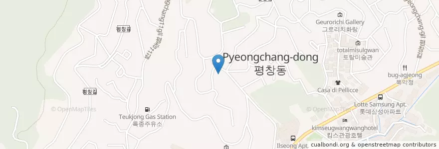 Mapa de ubicacion de 이응노미술관 en Coreia Do Sul, Seul, 종로구, 평창동.