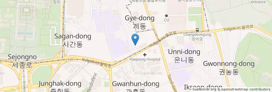 Mapa de ubicacion de 사비나 미술관 en Zuid-Korea, Seoel, 종로구, 삼청동, 종로1·2·3·4가동.