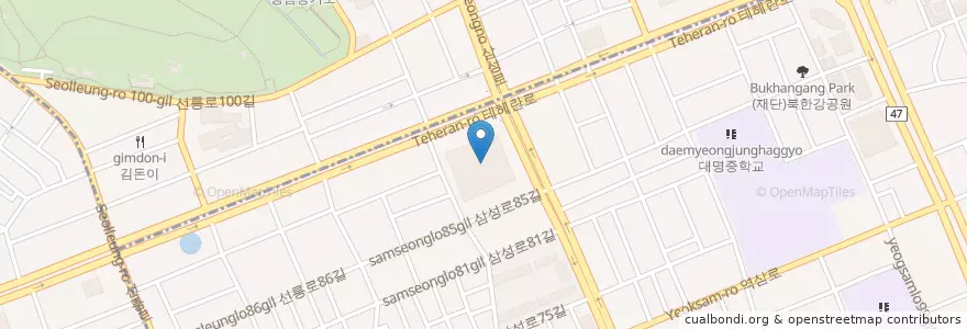 Mapa de ubicacion de 포스코미술관 en 대한민국, 서울, 강남구, 대치동, 대치4동.