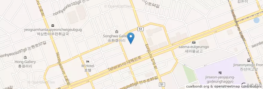 Mapa de ubicacion de 라인갤러리 en Corea Del Sud, Seul, 강남구, 역삼동, 역삼1동.