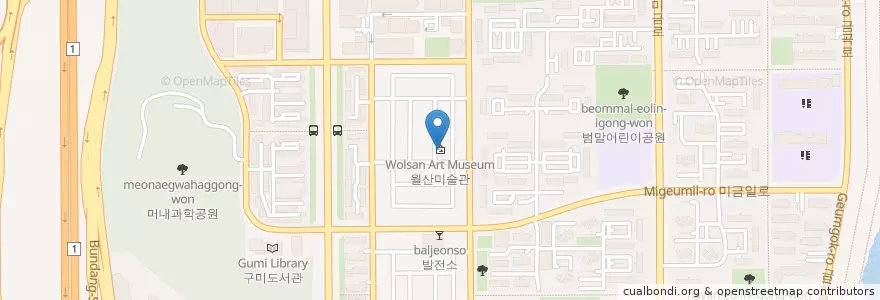 Mapa de ubicacion de 월산미술관 en Coreia Do Sul, Gyeonggi, 분당구.
