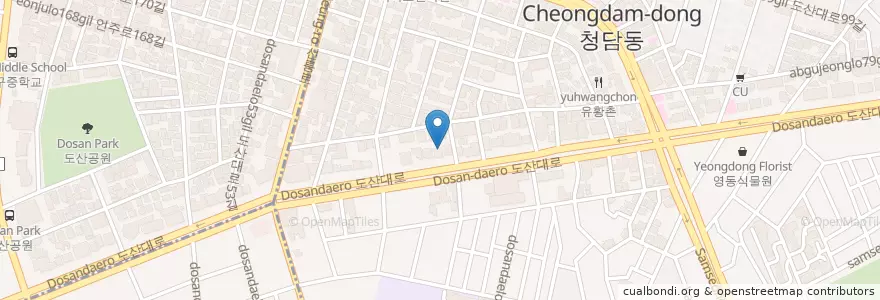 Mapa de ubicacion de 청학미술관 en کره جنوبی, سئول, 강남구, 청담동.