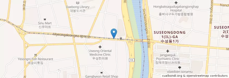 Mapa de ubicacion de 대백프라자갤러리 en Corée Du Sud, Daegu, 남구, 이천동.