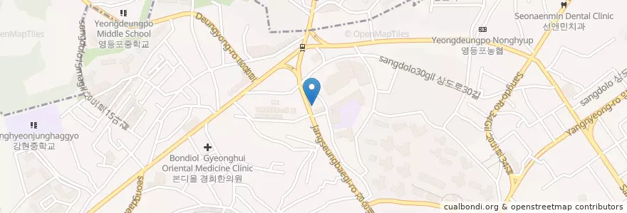 Mapa de ubicacion de 예술표구화랑 en Coreia Do Sul, Seul, 동작구, 상도2동.