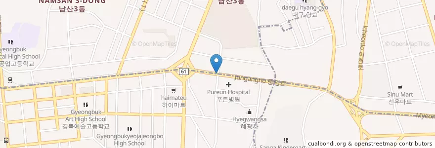 Mapa de ubicacion de 고토갤러리 en Corée Du Sud, Daegu, 남구, 남산동.