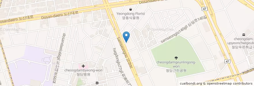 Mapa de ubicacion de 이목화랑 en كوريا الجنوبية, سول, 강남구, 청담동.